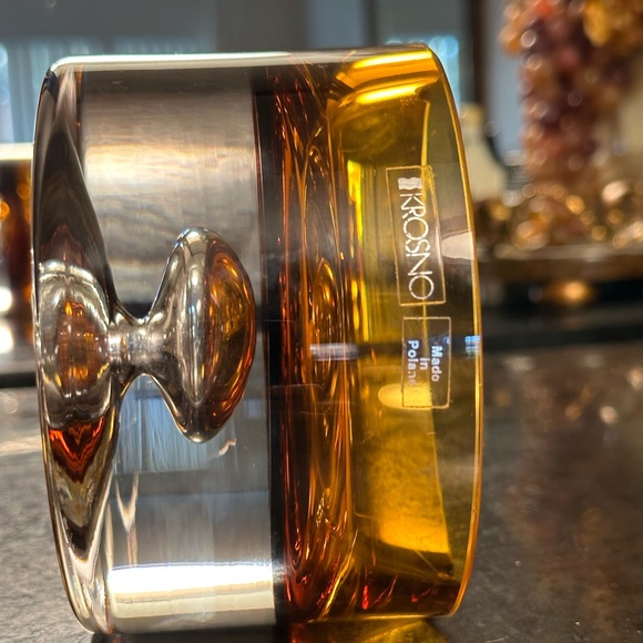 KROSNO Amber Glass Decorative Ashtray. - Picture 7 of 11